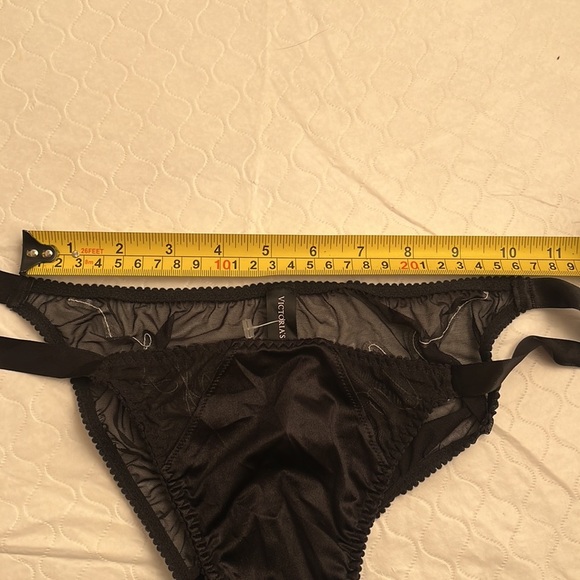 Victoria’s Secret black satin and mesh tie-side unwrap me black panty - Picture 9 of 9